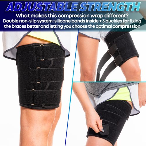 Thigh Wrap Hamstring Brace Support Compression Sleeve for Pulled Hamst –  Ammpoure Wellbeing